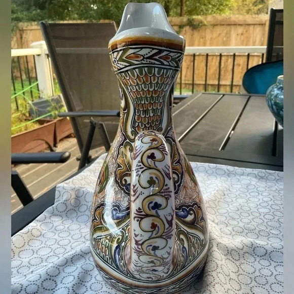 Ceramica Conimbriga Portuguese Porcelain Water Pitcher Hand Painted - Picture 4 of 6